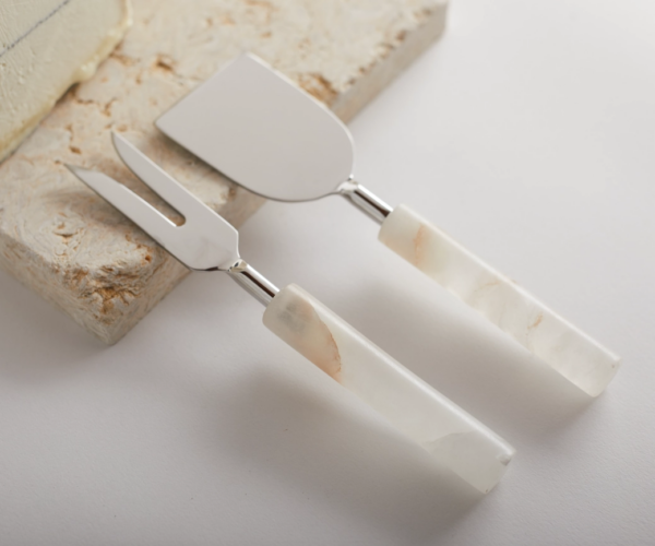 Sophisticated Serving: Santo Alabaster Cheese Tools Set - Image 2