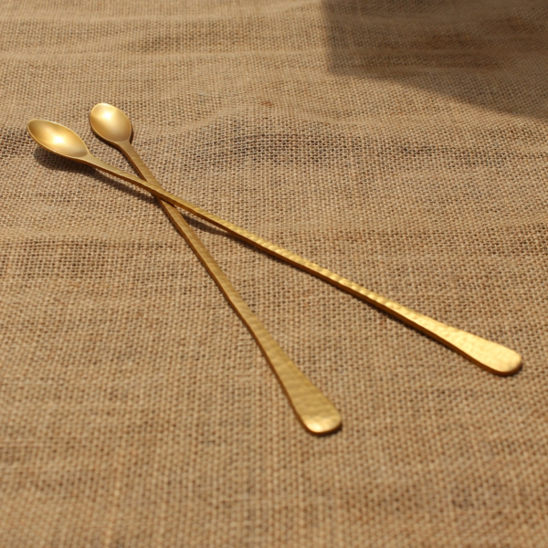 Stir in Style: Pebbled Long Bar Spoons (Set of 2)