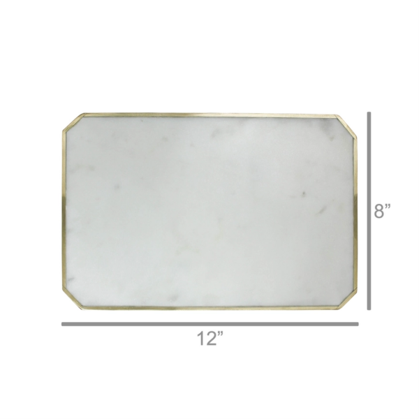 Loren Marble Platter with Brass Edge - Image 2