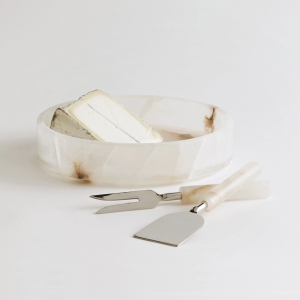 Sophisticated Serving: Santo Alabaster Cheese Tools Set