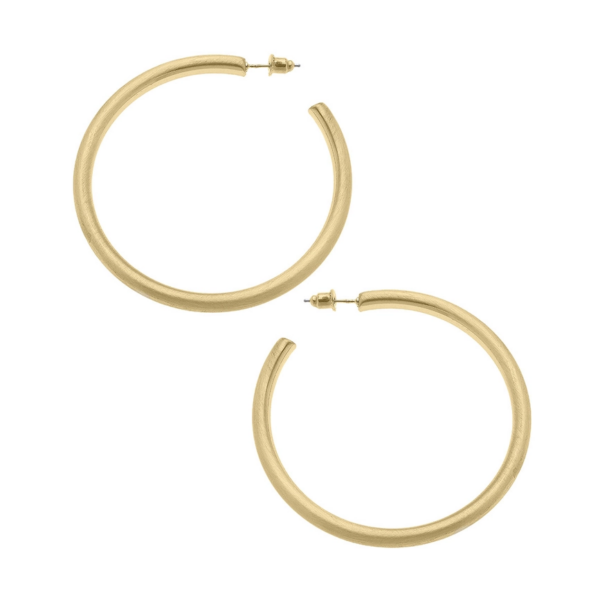 Ivy Hoop Earrings in Satin Gold