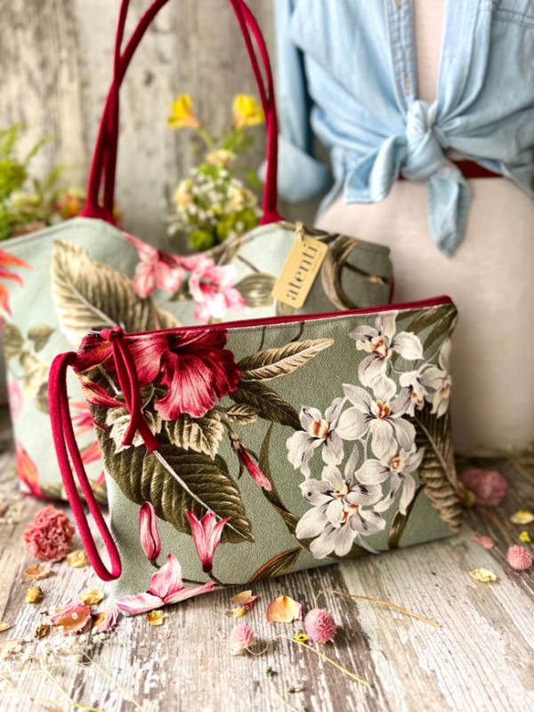 Escape to Paradise with the Tiki Lolita Handbag and Pouch Set