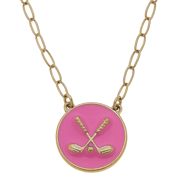 Paige Golf Clubs Enamel Pendant Necklace