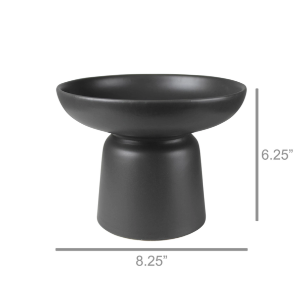 Large Tau Footed Bowl: Elevate Your Tabletop with Sophistication (Charcoal Gray, Ceramic) - Image 2