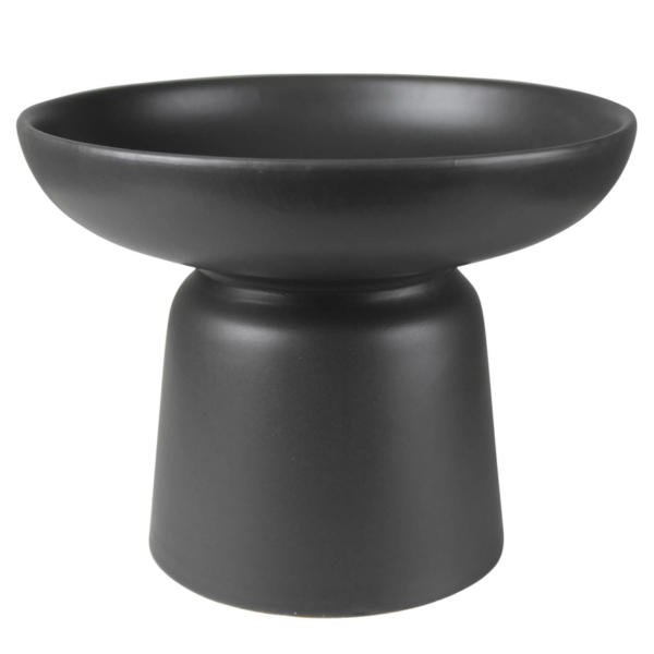 Large Tau Footed Bowl: Elevate Your Tabletop with Sophistication (Charcoal Gray, Ceramic)