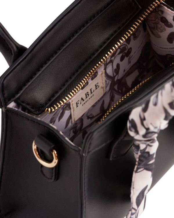 Fable Tree of Life Black Mini Structured Tote: Chic Accessory for Every Occasion - Image 2