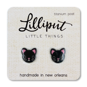 Kitty Cat Earrings - Tuxedo