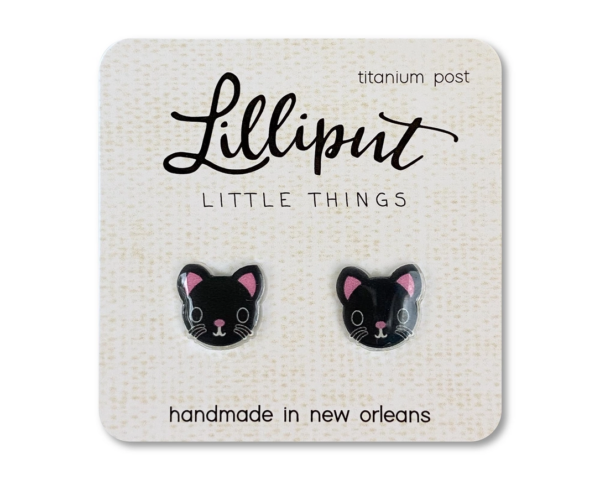 Kitty Cat Earrings - Tuxedo