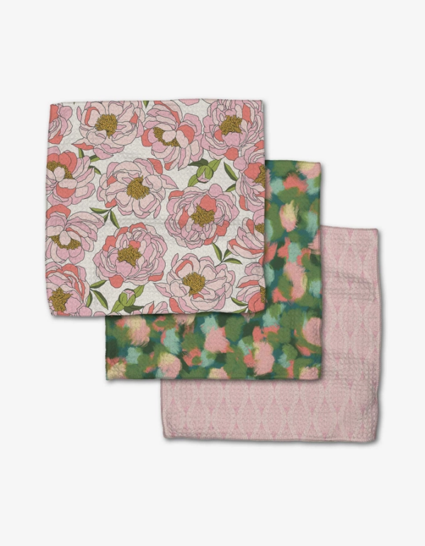 Immerse Yourself in Floral Fantasy with the Peony Paradise Dishcloth Set