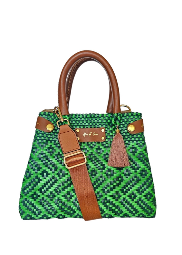 Mini Less Pollution Convertible Crossbody Bag - Emerald: Sustainable Style on the Go