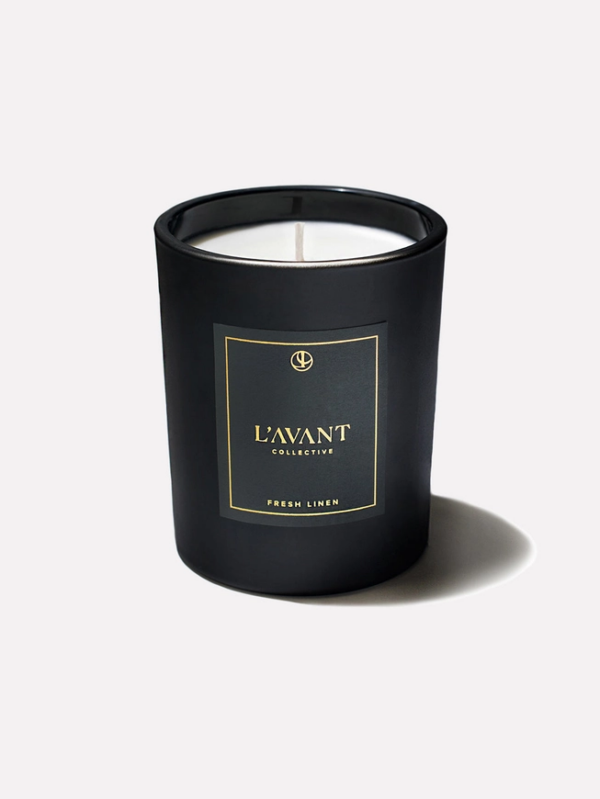 Black Fresh Linen Soy Candle: Eco-Friendly Home Fragrance with Relaxing Scent