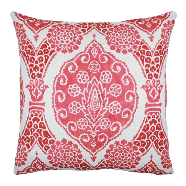 Camilla Medallion Pillow - Pink & White (Luxury Throw Pillow, 22" x 22")