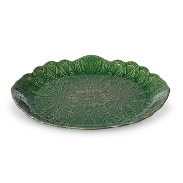 Park Hill Collection Green Glazed Serving Plate | Vibrant Elegance for Every Occasion