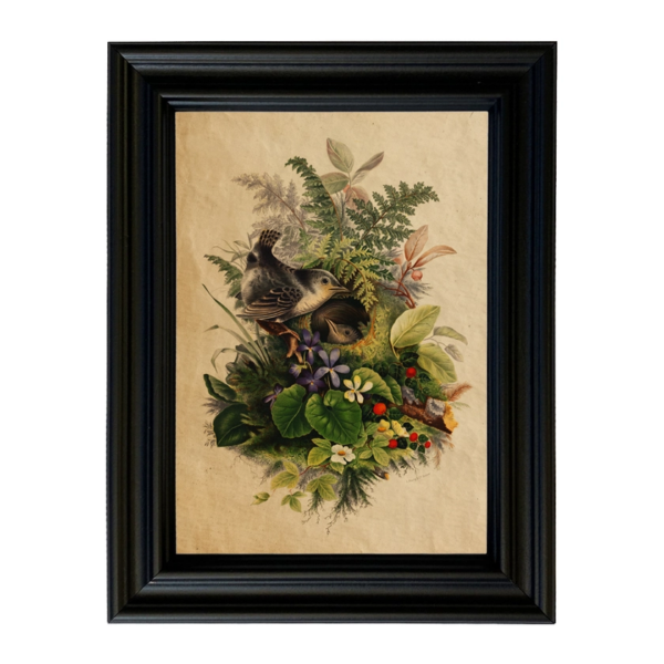 Charming Birds in Nest Cottagecore Framed Wall Art - Image 4