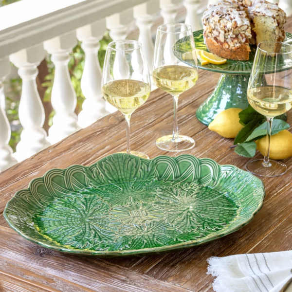 Park Hill Collection Green Glazed Serving Plate | Vibrant Elegance for Every Occasion - Image 2