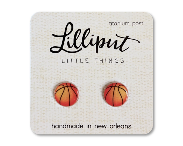 Rep Your Team in Style: Titanium Basketball Earrings