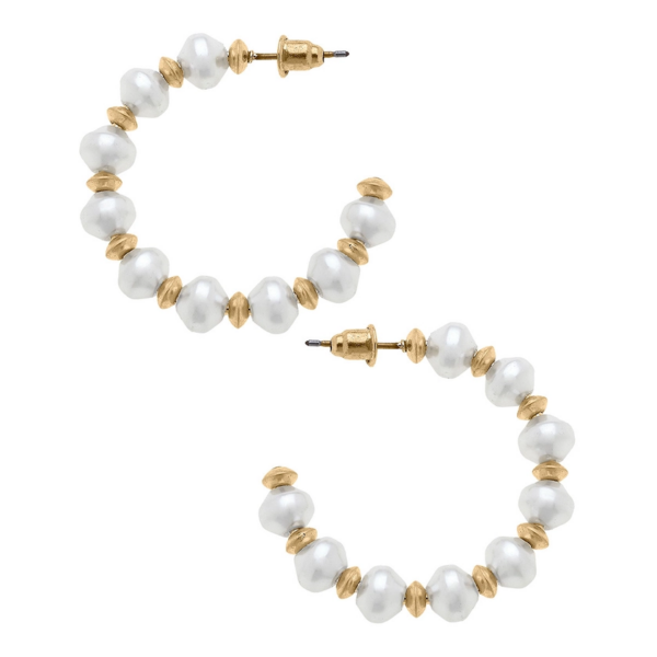 Modern Pearl Perfection: Layne Baroque Pearl Hoop Earrings