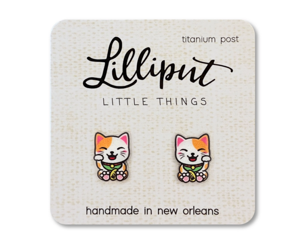 Beckon Good Fortune with These Lucky Cat Earrings