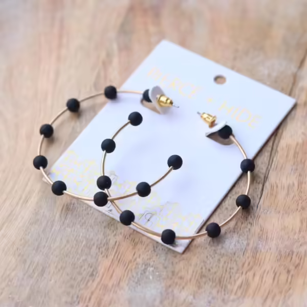 Bead Hoop Earrings