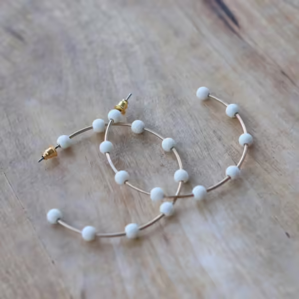 Bead Hoop Earrings - Image 3