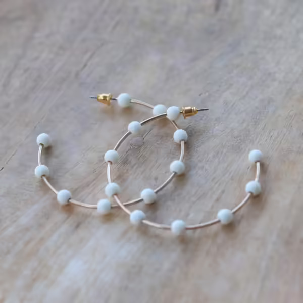 Bead Hoop Earrings - Image 2