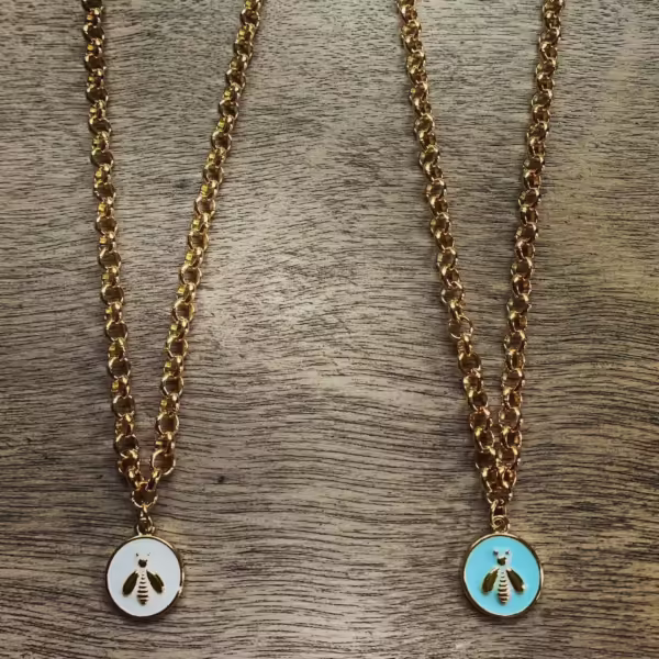 Babee Enamel 14k Gold Necklace