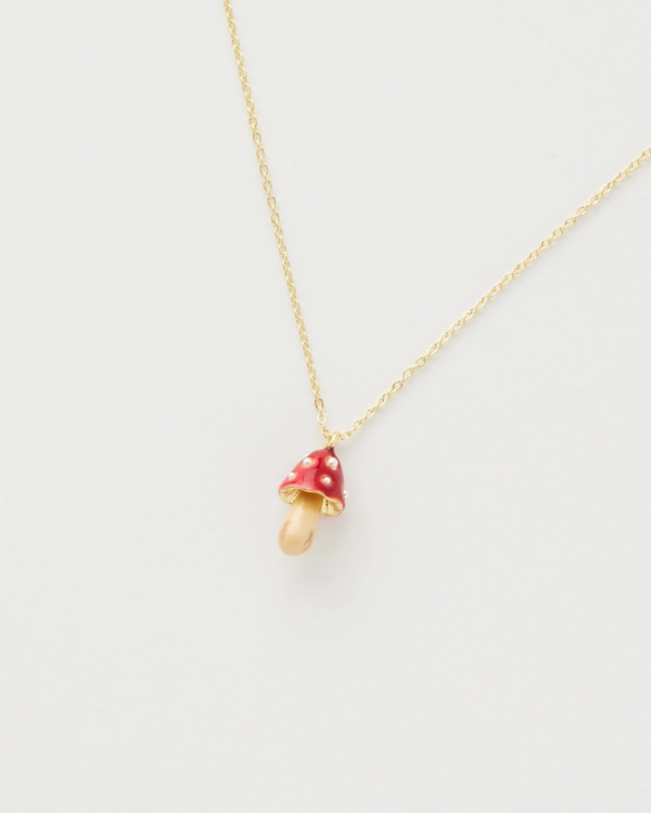 Fable Enamel Mushroom Necklace