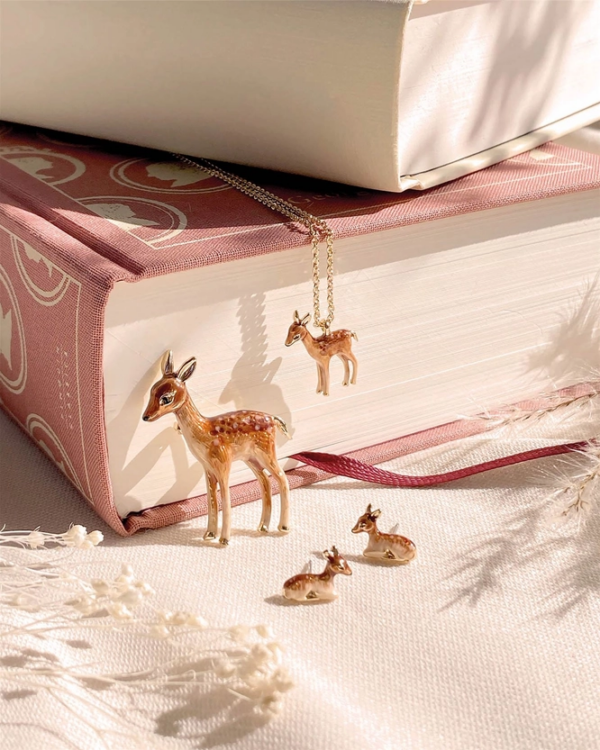 Fable Enamel Fawn Necklace - Image 3