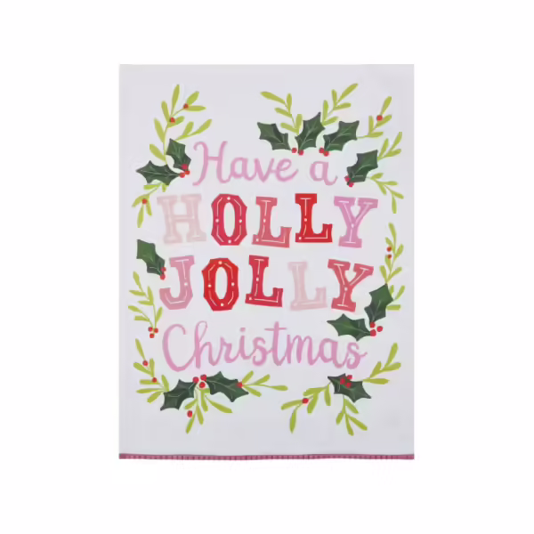 Holly Joy with Pom Pom Kitchen Towel
