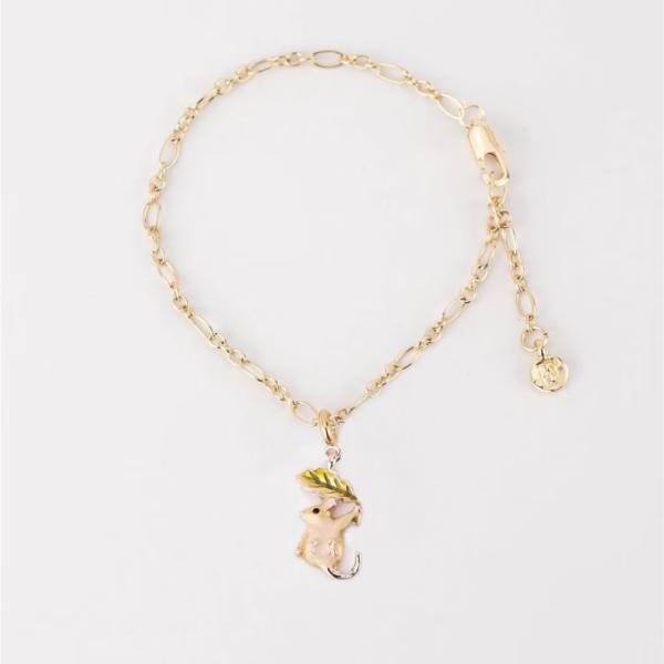 Fable Enamel Dormouse Chain Bracelet