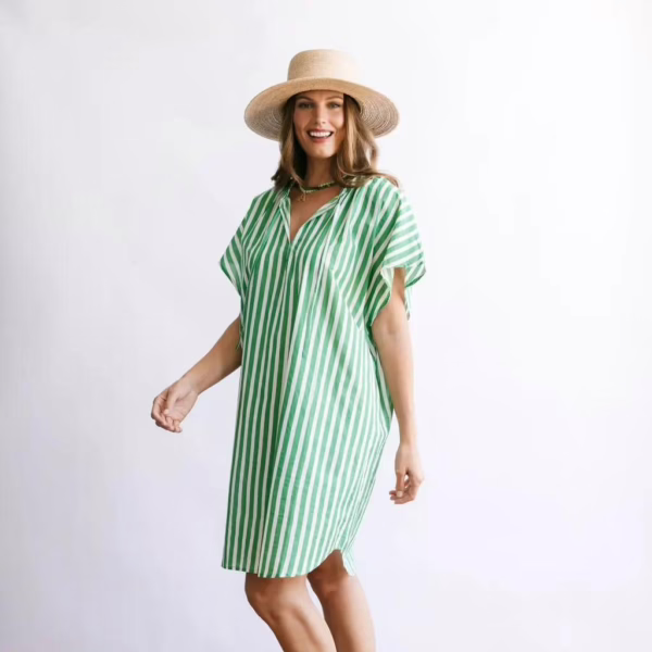 Cove Dress Green Stripe - Image 2