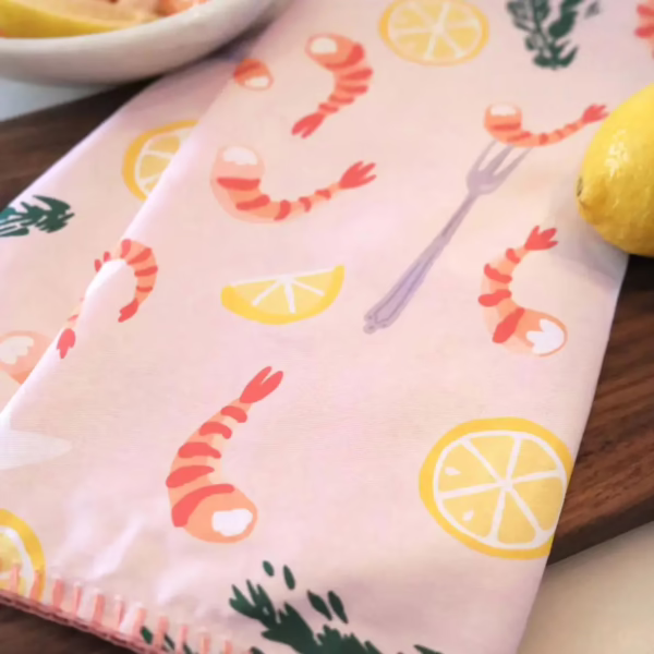 Shrimp Cocktail Towel with Embroidery - Image 3