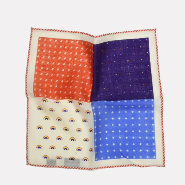Orange Hem Pocket Square