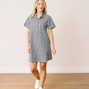 Amelia Navy Gingham Dress