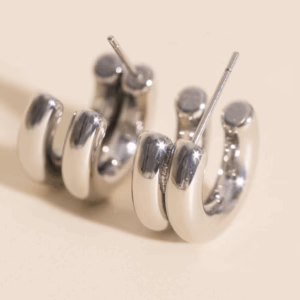 Chunky Crescent Stud Earrings