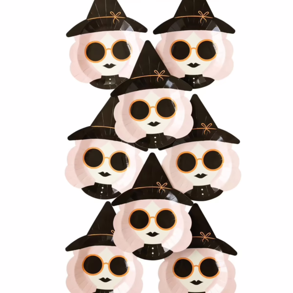 Pink Witch Paper Plate - Image 2