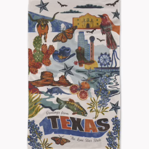 Greetings from Texas Tea Towel