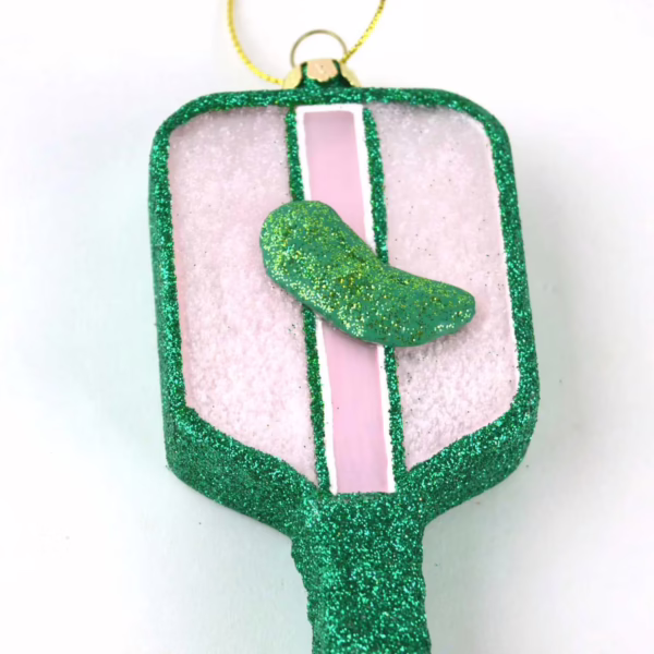 Pickleball Paddle Glass Ornament - Image 2